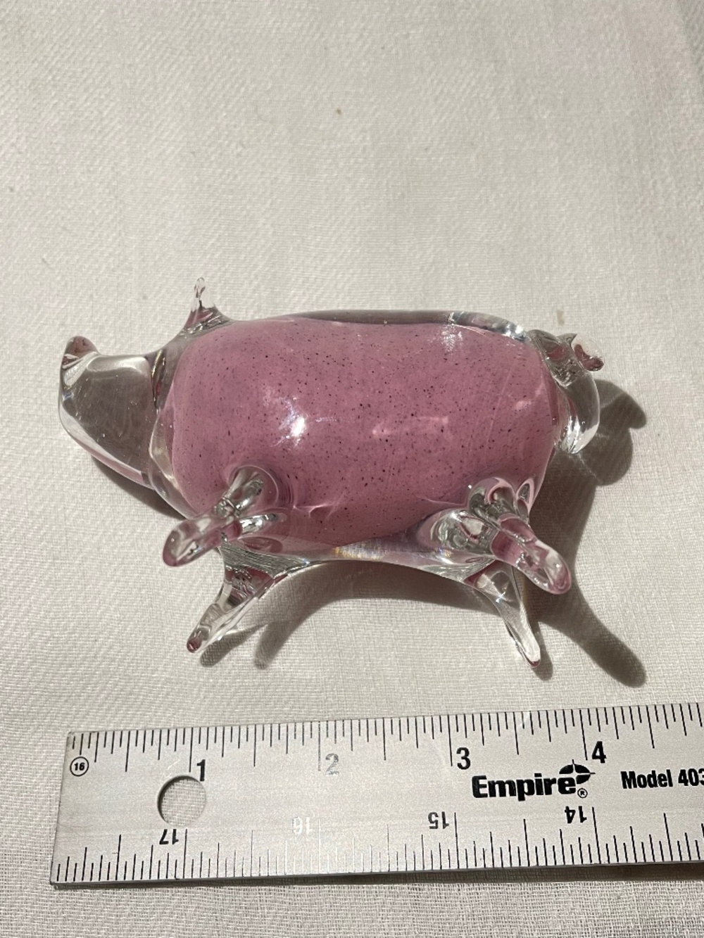 Glass Studiolasi Pertunmaa Vintage 1977 FinnishHandblown Pink Glass Pig Figurine - Picture 6 of 8